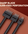 Pro Grade 3 Piece Prong Punch Tool Set For Leather Crafting, showing 2/4/6 prong punches, perfect for diamond lacing and stitching.