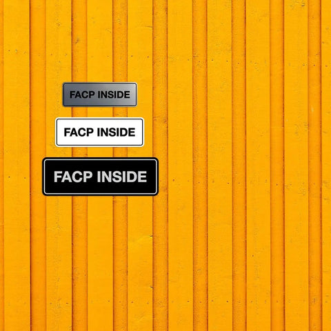 FACP Inside Fire Safety Sign Red Medium Indoor Signage With Durable Construction And Strong Double Sided Foam Tape