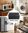 Anti-Vibration Floor Mat For Washer And Dryer, Large 62.9 X 29.5 Inches with radio, washer, fridge, and treadmill examples