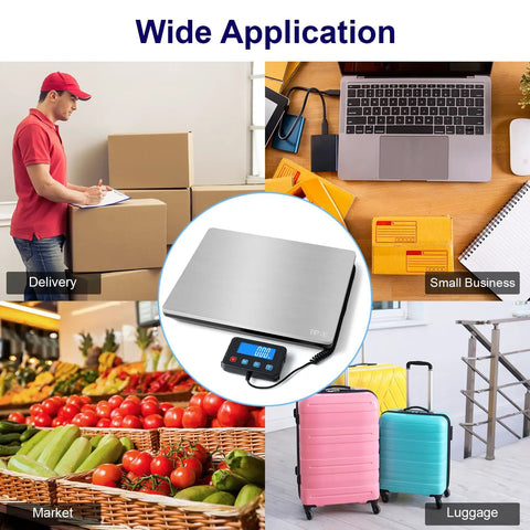 Digital Shipping Postal Scale 0.5 Oz Precision, 440 Lb Capacity For Packages, Small Biz, Mail, Warehouse And Home Use, Dual Power Supply