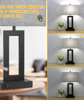 Set Of 2 Modern Touch Control Table Lamps With USB Ports For Nightstands, 22 Inch Large Bedside Lamps shown with dimmable feature.