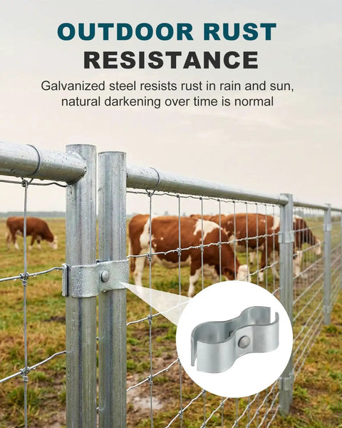 Heavy Duty Chain Link Fence Panel Clamps For 1-5/8 Inch OD Round Pipe Galvanized Dog Kennel Hardware To Stop Wobble And Gaps