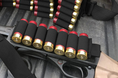 Ten Pack Seven Round Side Saddle Shell Carrier for 12 and 20 Gauge Shotguns with MOLLE Pouch and Hook and Loop Fastener