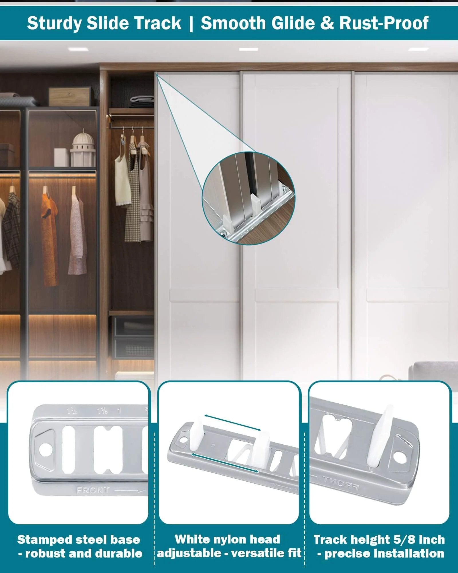 Top-Hung Closet Door Roller Kit Replacement Set ✓