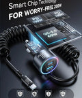 Heavy Duty 200W Car Charger With Usb C Fast Charge And Compact Gan Power Featuring Pd 100W Dual Output For A Built Different Road Ready Setup That Absolutely Slaps While Fueling All Your Devices On The Go, featuring smart chip technology.