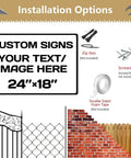 Custom Aluminum Weatherproof Metal Sign With Optional Reflective Surface For Yard Or Road Safety Built Damn Tough With Premium Fade Proof Ink and Top Shelf Graphics for installation options with dimensions 24"x18".