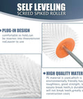 Self Leveling Spiked Roller With Extended Adjustable Handle For Bubble Free Concrete And Epoxy Finishes, 9 Inch Roller With 82 Inch Reach, Must Have Tool For Cement And Paint Jobs, showcasing plug-in design and high quality material