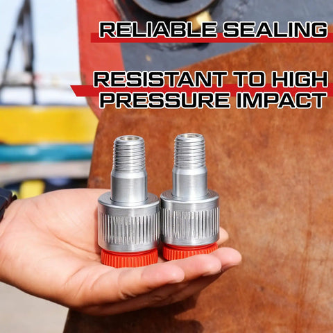 Two Pack Quarter Inch Hydraulic Connectors With Four And Ten Ton Female Side Replacement Fittings for Auto Repair