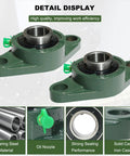 2 Pack Flange Mount Pillow Block Bearings With 1.25 Inch Bore Self Aligning Solid Cast Iron Base Built Tough Bearing Steel Construction 2 Bolt Mount Durable And Easy To Install