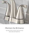 Halle Spot Resist Brushed Nickel One Handle Bathroom Sink Faucet With Optional Deck Plate Aerated Water Flow Flexible 1 Or 3 Hole Installation