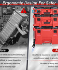 Milwaukee Packout Compatible 360 Degree Dual Front Wheels Upgraded For Rolling Toolboxes Ergonomic design comparison