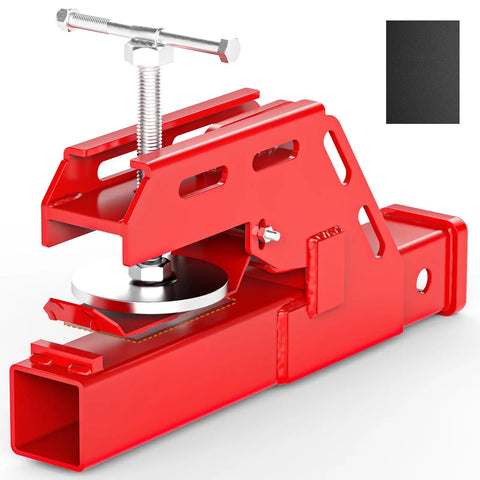 Red Beefed Up Tractor Bucket Hitch Receiver With Non Slip Pad Clamp On Trailer Hitch 2 Inch Ball Mount Receiver Adapter