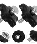 Super Sturdy 2Pc Lawn Mower Handle Bolt Kit With Knob Nut Replacement Screws Fits Push Mower Handles Perfectly Resists Wear Tear And Slipping For Grass Cutting Jobs, black metal bolts with knobs