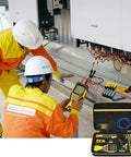 Technicians using Cable Tester Gear Case For Scout Pro 3 Tracer Probe And Wire Stripper Accessories with solar panel setup.