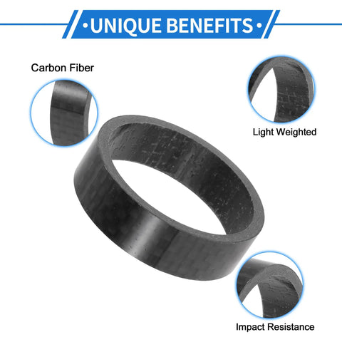 Dope Carbon Fiber Headset Spacers 10mm For 31.8mm One And One Quarter Inch Front Stem Fits MTB Road Bikes Gloss Black