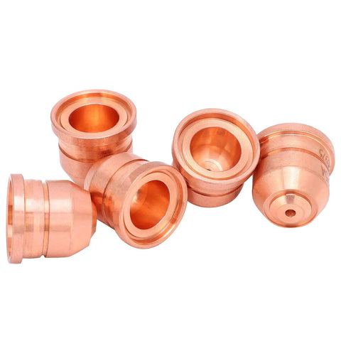 5Pcs Copper Plasma Cutter Nozzle, Electrode Tip, Spray Head Pro Grade Accessories Kit For 125A Cut Machines, High Temp Copper Tips