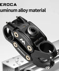 Suspension Bike Stem With Shock Absorbing Travel For Mountain Road Gravel And E Bike Rigs Fits Standard 28.6mm Steerer And 31.8mm Handlebars 15 To 20mm Travel Smooth Ride Upgrade For MTB And Hybrid Rides, aluminum alloy material.