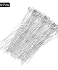Bulk 300 Stainless Steel Eye Pins 0.6mm 24 Gauge 70mm Flat Head Earring Pins For Jewelry Making Supplies DIY Craft Beading Necklace Bracelet Silver Great For Bead Weaving And Craft Projects, 300 pieces