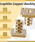 Set Of 2 Brass Square Flanged Sleeve Bearings 20 By 28 By 20 Millimeter With 49 Millimeter Flange 6 Millimeter Thick Hole Five Point Five Millimeter Fits 20 Millimeter Shafts High Precision Durable Heavy Duty Machine Bearing For Equipment brass flanged bushings