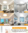 Dimmable LED Flush Mount Ceiling Light With Remote Control Dope Color Changing 3000K-6000K in bedroom, bathroom, kitchen, living room