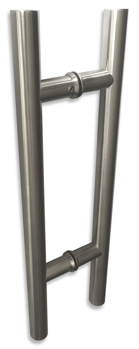 Double Sided Ladder Style Push Pull Stainless Door Handle For Steel Aluminum And Glass Doors 18 Inch Brushed Satin Finish