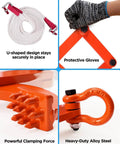 Industrial Heavy Duty Pallet Puller Clamp Kit 1 Ton 2205 Lbs For Forklifts And Trucks with U-shaped strap and steel grip.