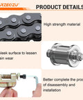 Beefed-Up Mini Bike Chain Tensioner For 35 Chain With 140 Links showing high-strength materials, sleek surface, and disassembly tool.