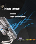 Beast Mode Cooling Powered By Massive 20 Inch Heavy Duty Floor Fan With Fully Adjustable Tilt Head Industrial High Velocity Air Circulator For Warehouses And Garages Rock Solid Blower That Pushes Serious Chill Where You Need It side view with airflow
