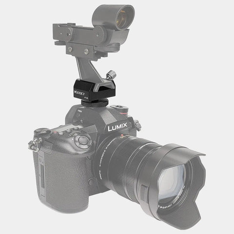 Finderscope Mount Adapter With Dovetail Base And 1/4 Inch Threaded Hole on DSLR camera for astrophotography setup