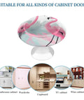 2 Pack Built Like A Tank Stainless Steel Round Cabinet Knobs And Drawer Pulls, 1.1 Inch Wide Handle Rust Resistant Hardware For Kitchen Cabinets Dresser Doors Closet Tough Metal Set with flamingo design.