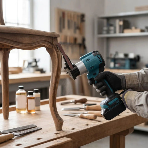 Heavy Duty Cordless Belt Sander Built Like A Workhorse With Brushless Motor And 18V Battery Fit For Fast Rust Knockout and polishing wood.