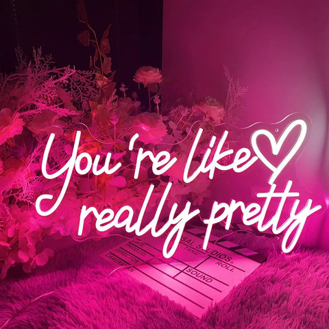Lit Like Really Pretty Neon Sign LED Neon Lights for Bedroom Decor Pink Wall Light for parties and events