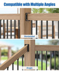 30 Pack Deck Railing Brackets Connectors For 2x4 Wood Posts Angled Railing Kit With Screws No Fuss Easy Install Handrail Stair Fence Rail Bracket Set For Wooden Posts installed on wood railings at different angles