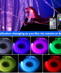 Side Glow Fiber Optic Curtain Lights 6.5 Ft Pack of 50 Strands for Autism Rooms, Twinkle and Sound Activated 16W Light Box