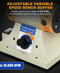 Close-up of All In One Adjustable Speed Jewelry Polisher With 350W Motor Pro Grade Multi Function Bench Lathe Polisher dial.