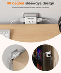 Two Prong To Three Prong Outlet Adapter Extender For Japan Travel And Home 3 AC Outlets Non Grounded Wall Plug Expander shown in use