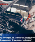 Mechanic installing Plug And Play VCM Muzzler Harness Disable Kit for Honda 3.5L V6 with VCM under car hood