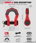 Heavy Duty Three Quarters Inch D Ring Shackle 70,000 Lb Break Strength With Seven Eighths Inch Pin Isolator And Washer Kit diagram
