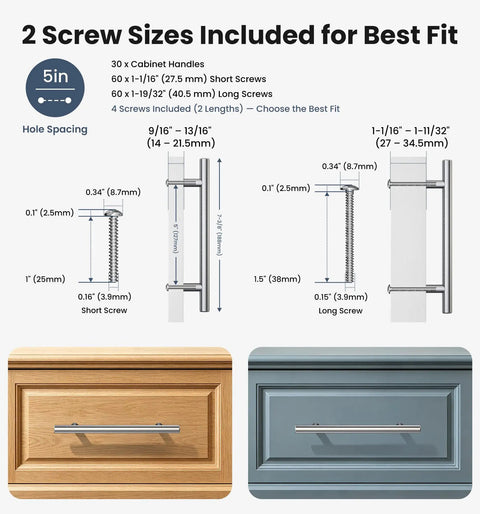 Diagram of 30 Pack Brushed Nickel Cabinet Handles Seven And Three Eighths Inch Overall Length Built To Last Stainless Steel Drawer Pulls