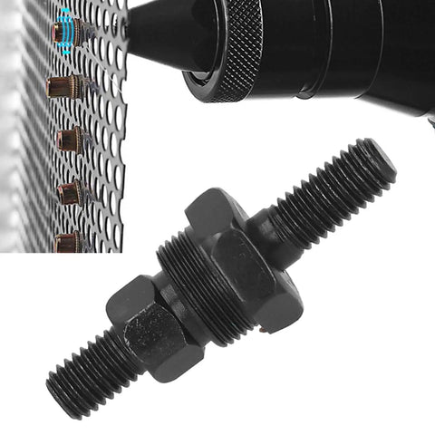 Rivet Nut Gun Head Kit M8 For Alloy Steel Riveter, Paint-Coated Hand Tool Accessory next to perforated metal sheet