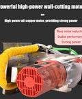 Heavy Duty Dust Free Concrete Wall Saw Machine Built To Knock Out Rough Jobs Without Breaking A Sweat For 48Cm Deep Wall Chasing On Stone Granite Tile And Wood Power Tool, showcasing high-power wall-cutting motor.