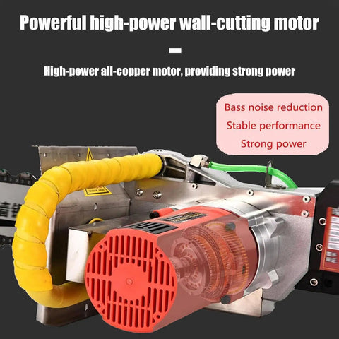 Heavy Duty Dust Free Concrete Wall Saw Machine Built To Knock Out Rough Jobs Without Breaking A Sweat For 48Cm Deep Wall Chasing On Stone Granite Tile And Wood Power Tool, showcasing high-power wall-cutting motor.