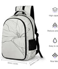 Floral Line Art Backpack With Printed Buds Unisex Dope Large Capacity Everyday Carry Durable Polyester Breathable Fabric Easy Clean Finish Smooth Zipper Fashionable Yet Functional showcasing side angle.