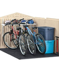 Slide-Lid Resin Outdoor Storage Shed For Backyard Gear And Tools, Weather Resistant Beige Brown, 5 By 6.5 Ft, Fits Bikes and Tools