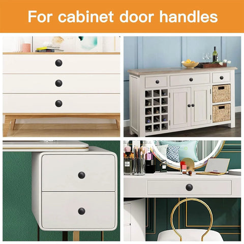 Stainless Steel Drawer Knobs 8 Pack With Self Adhesive Backing And Mounting Screws 1.18 Inch Matte Black on various furniture