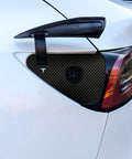Custom Carbon Fiber Charge Port Wrap Fits Tesla Model 3 And Model Y Vehicles 2018 Through 2024 Scratch Shield Skin installed on charge port.