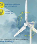 Wind Power V4.0 Hands On STEM Experiment Kit Build A 3 Foot Wind Turbine To Generate Electricity Learn Renewable Energy And Power A Small Model Car Weatherproof For Outdoor Use turbine close-up