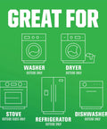 Fast Dry Appliance Touch Up Paint With Specialty Brush Bottle For White Interiors Easy Fix Scratches On Metal Porcelain And Enamel Appliances Durable Acrylic Lacquer Finish Dries To Touch In Minutes Covers A Quarter To A Half Square Foot Per Bottle Pack info shows uses for washer, dryer, stove, refrigerator, dishwasher
