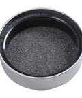 Gray metal tin round case with black foam insert