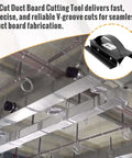 1 Inch V Groove Duct Board Cutter for HVAC Pros, Heavy Duty Steel Sled Frame Ductwork Tool for Fast Straight Cuts and Folded Joints image.